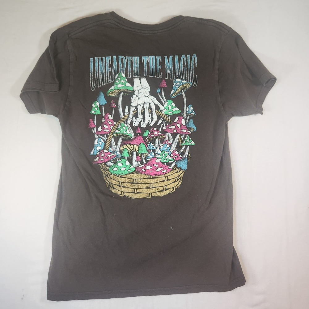 Flatback Deli Unearth The Magic Mushroom‎ Graphic T-Shirt Washed Black Small